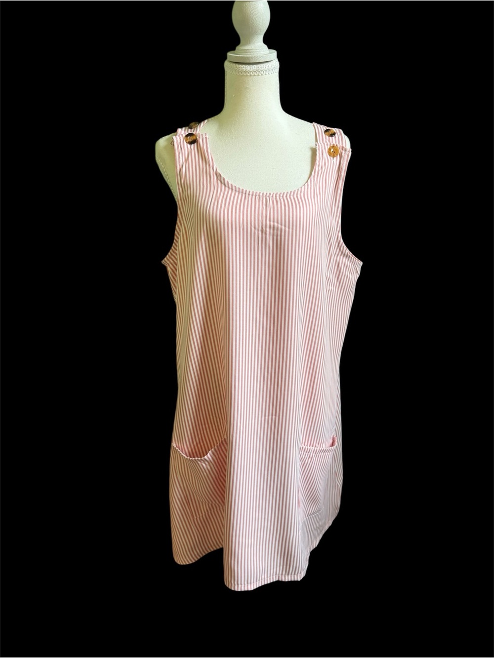 Pink and White Striped Mini dress S